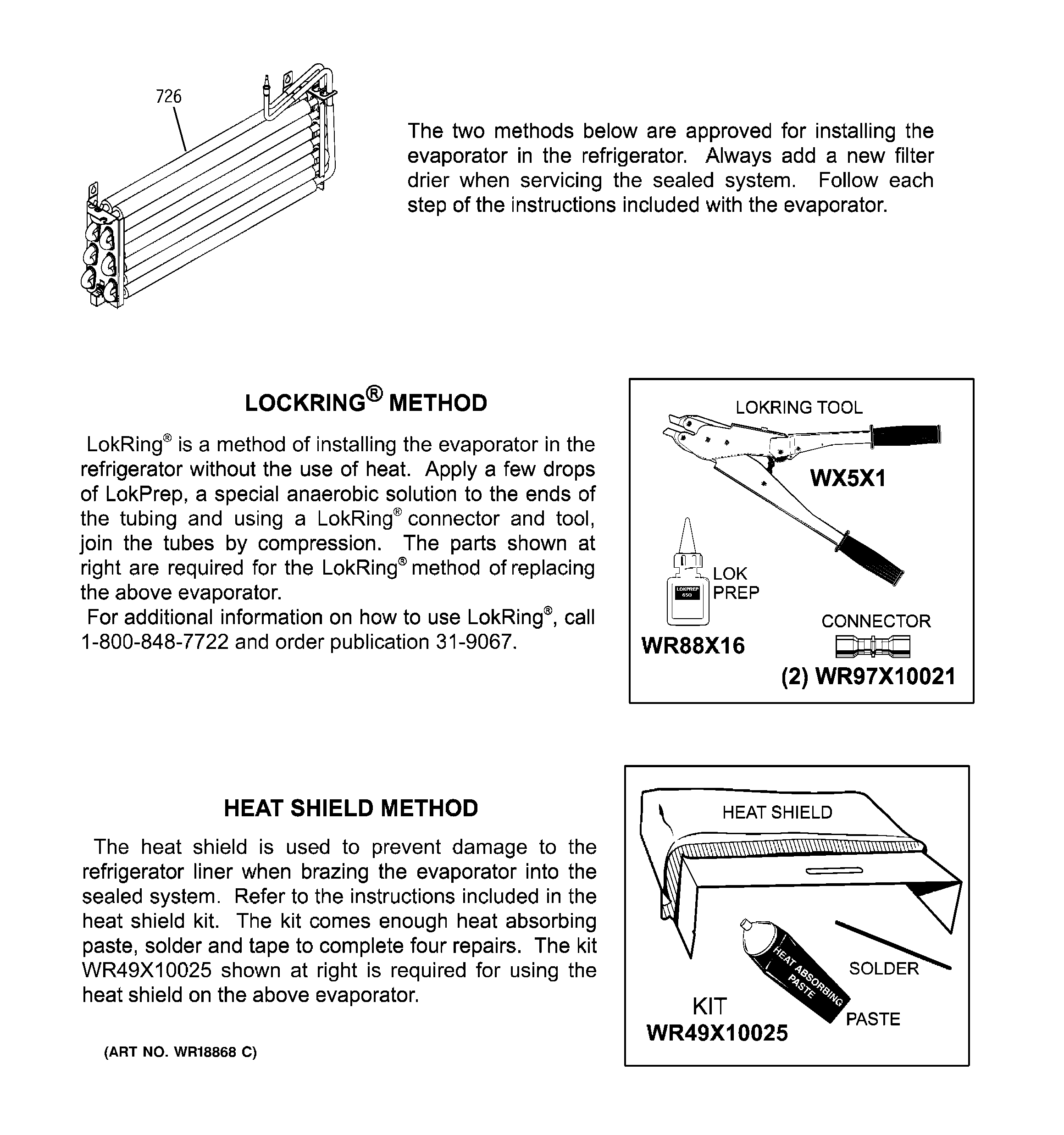 EVAPORATOR INSTRUCTIONS