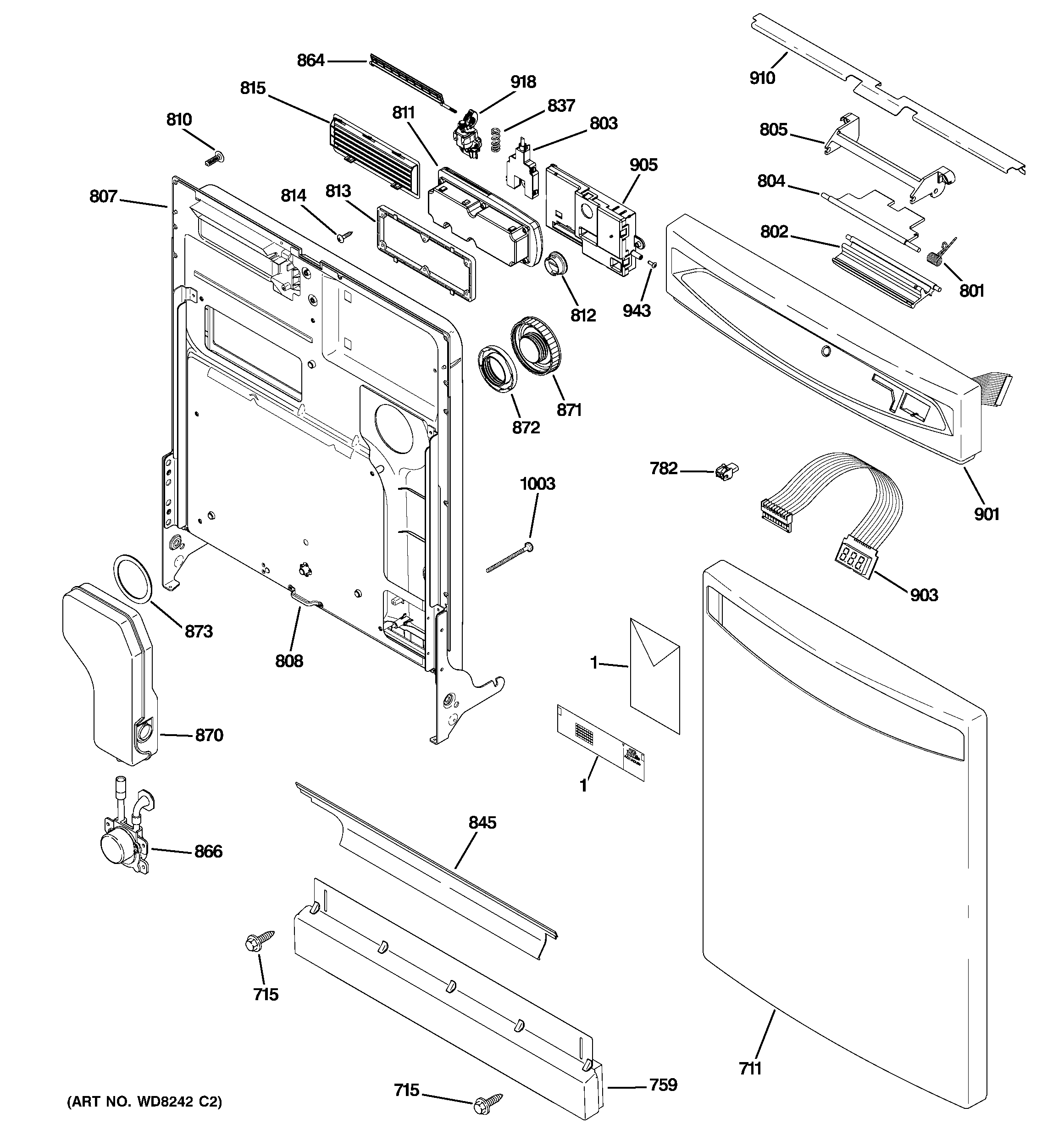 Escutcheon & door assembly