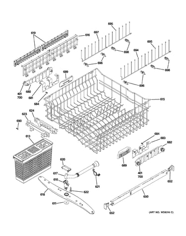 Upper rack assembly