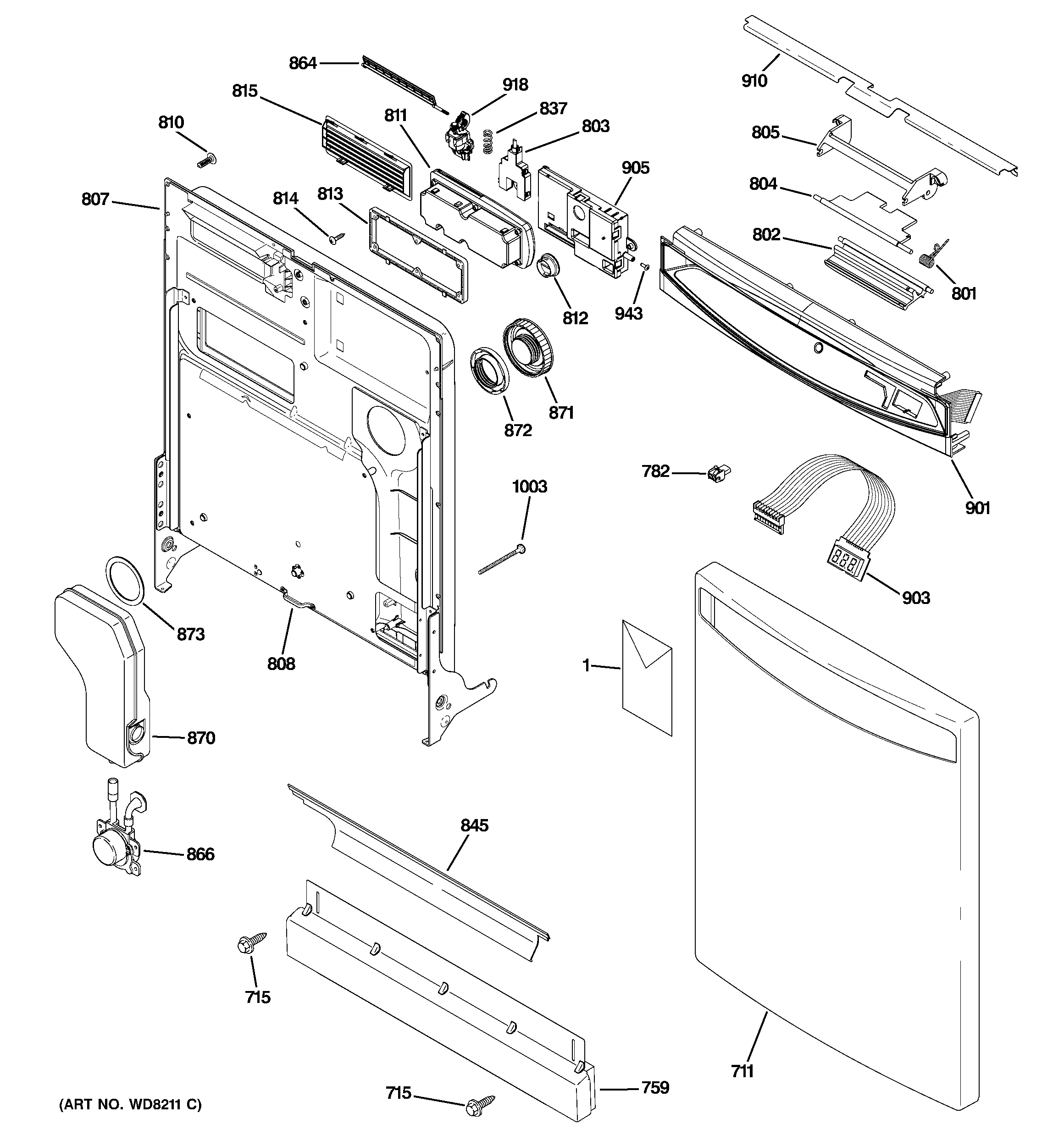 Escutcheon & door assembly