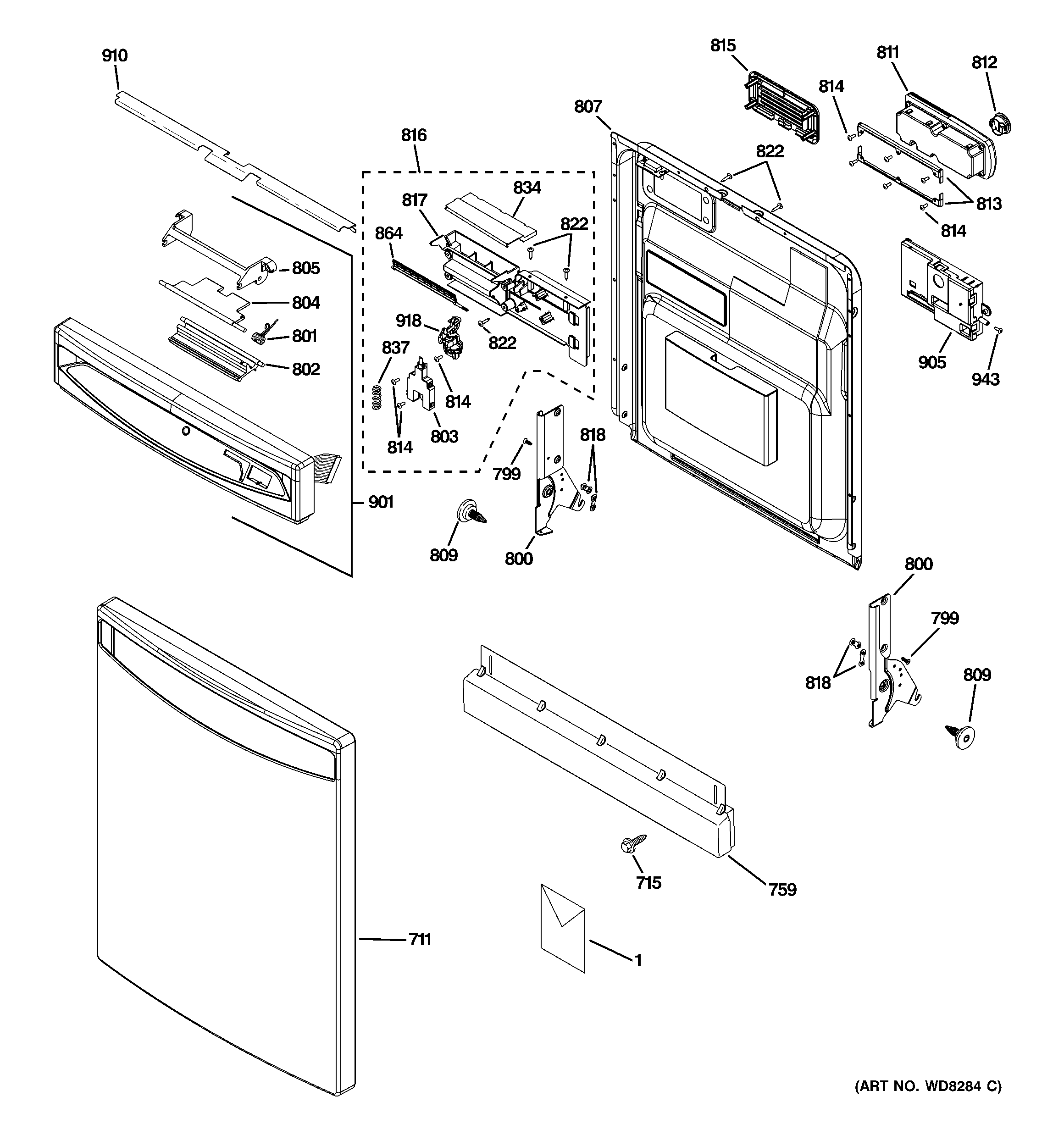 Escutcheon & door assembly