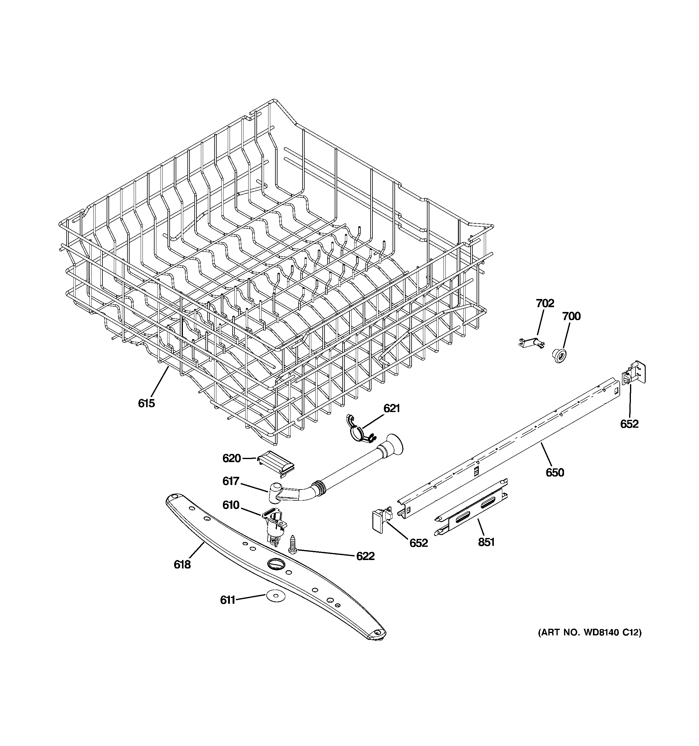 Upper rack assembly