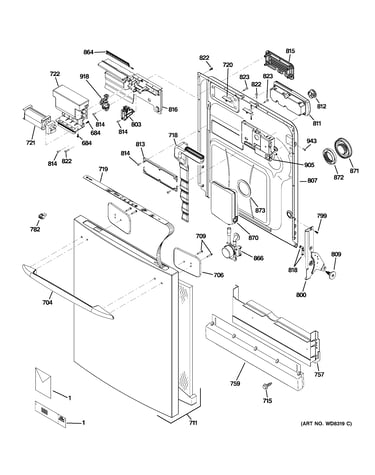 Escutcheon & door assembly