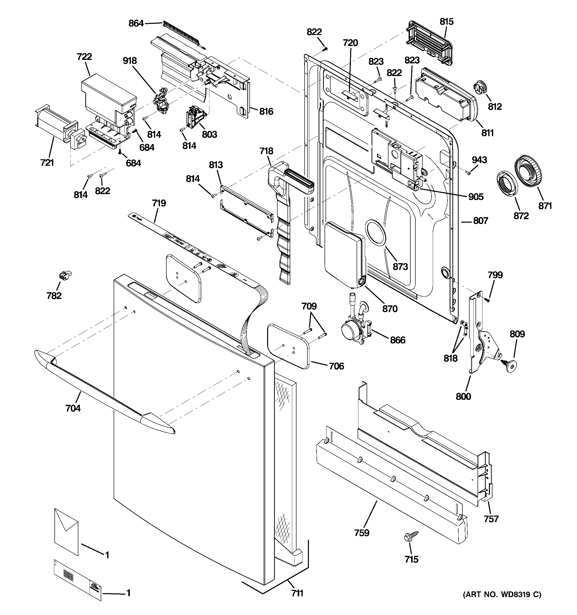 Escutcheon & door assembly