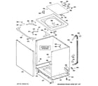 GE WHDSR316G3WW cabinet, cover & front panel diagram