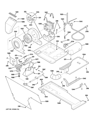 Motor, blower & belt