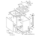 GE WASE4220A0AA cabinet, cover & front panel diagram