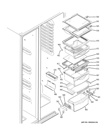 Fresh food shelves