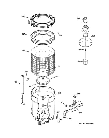Tub, basket & agitator
