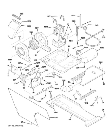Motor, blower & belt