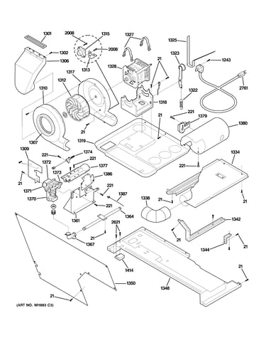 Motor, blower & belt