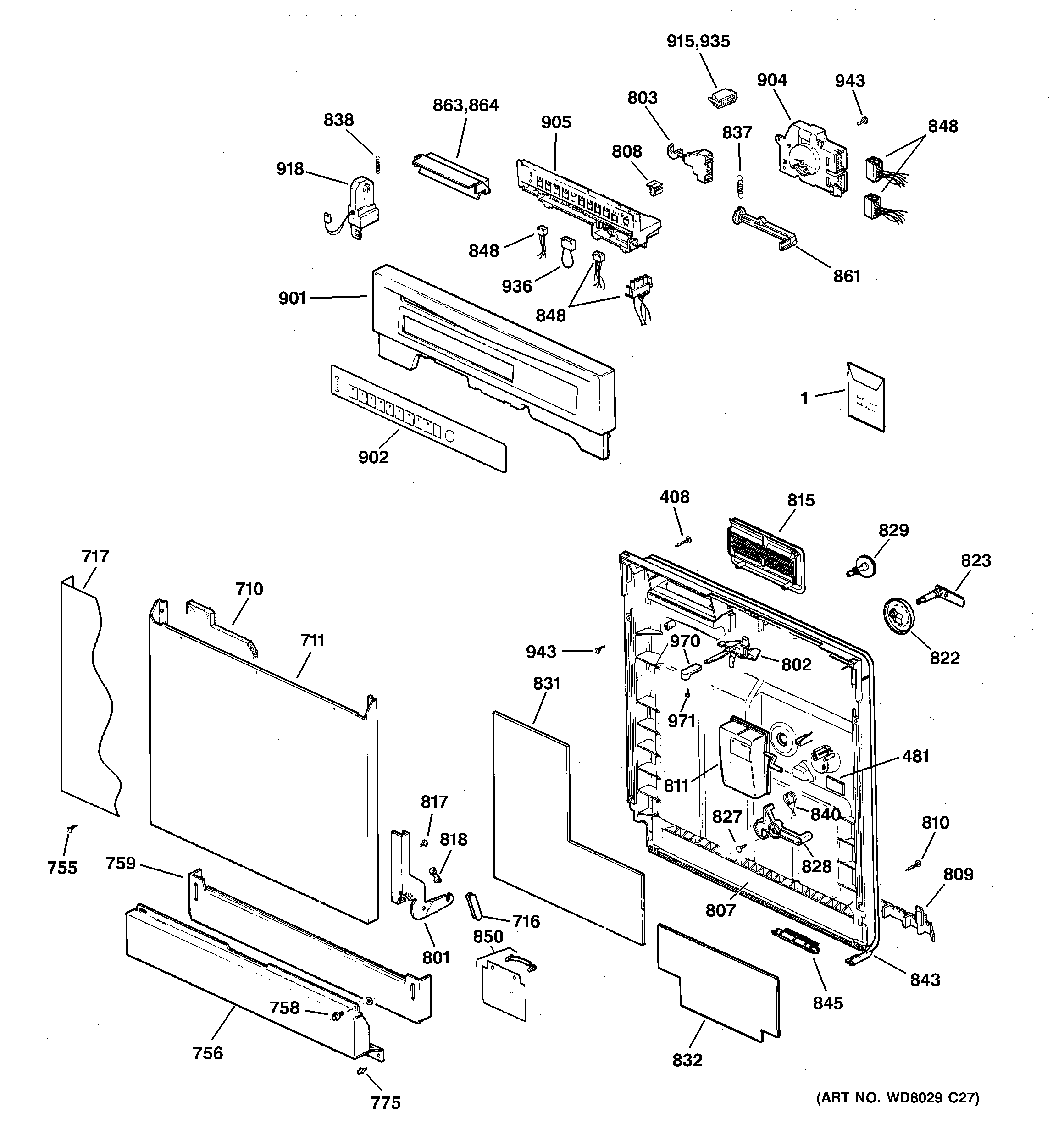 Escutcheon & door assembly