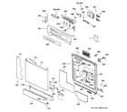 GE GSD5630D02WW escutcheon & door assembly diagram