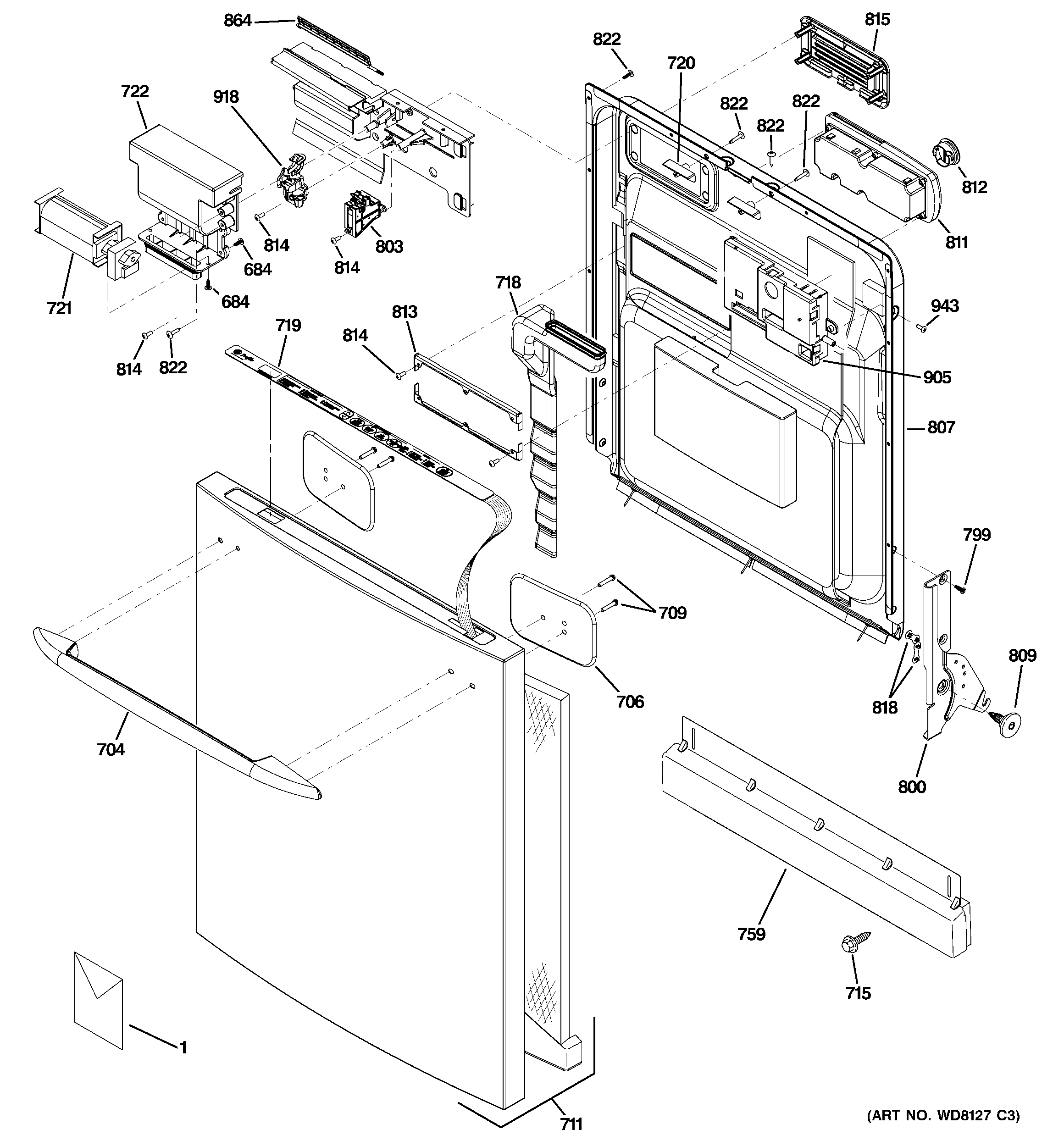 Escutcheon & door assembly