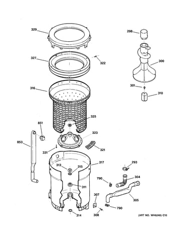Tub, basket & agitator