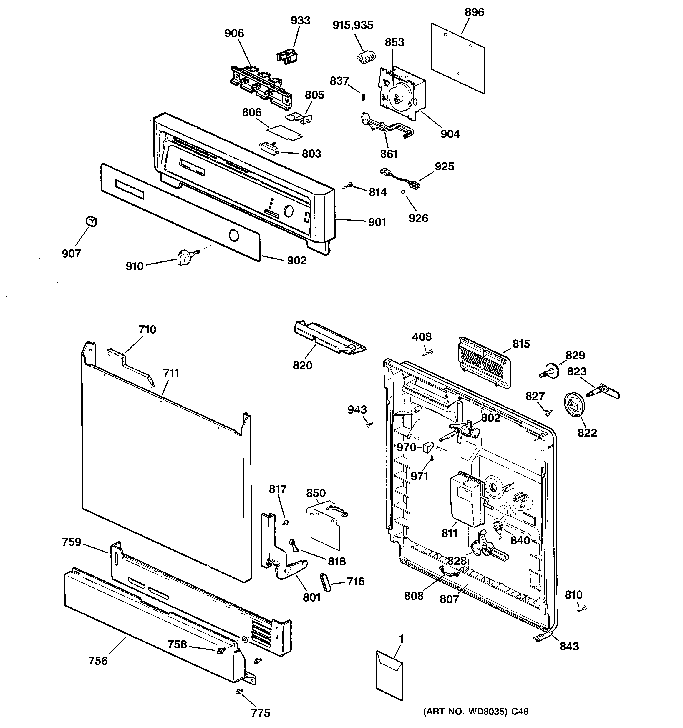 Escutcheon & door assembly