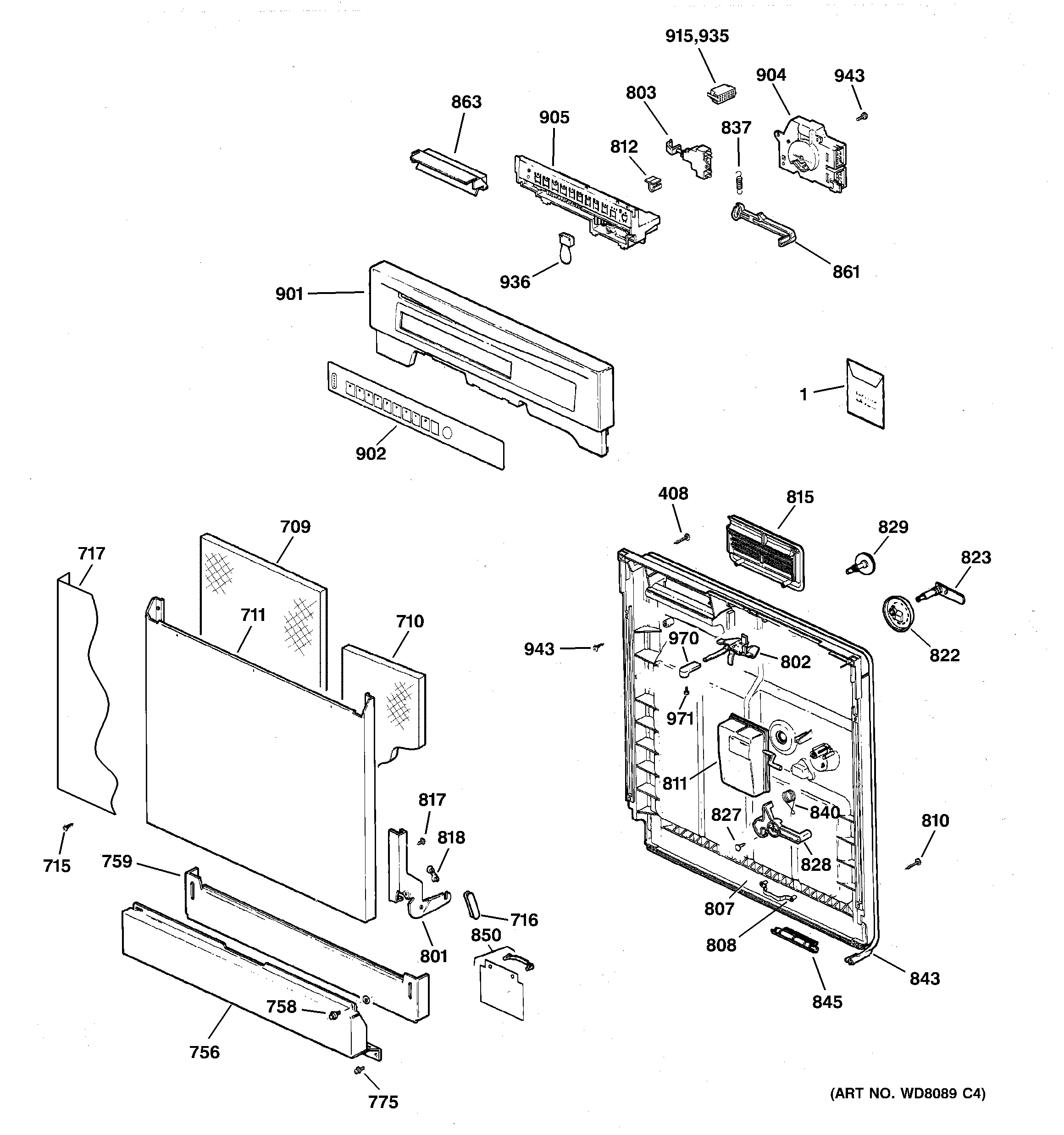 Escutcheon & door assembly