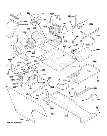 Motor, blower & belt