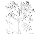 GE PDWT505R00WW escutcheon & door assembly diagram