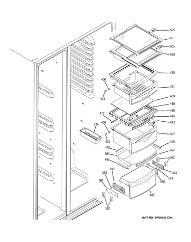 Fresh food shelves