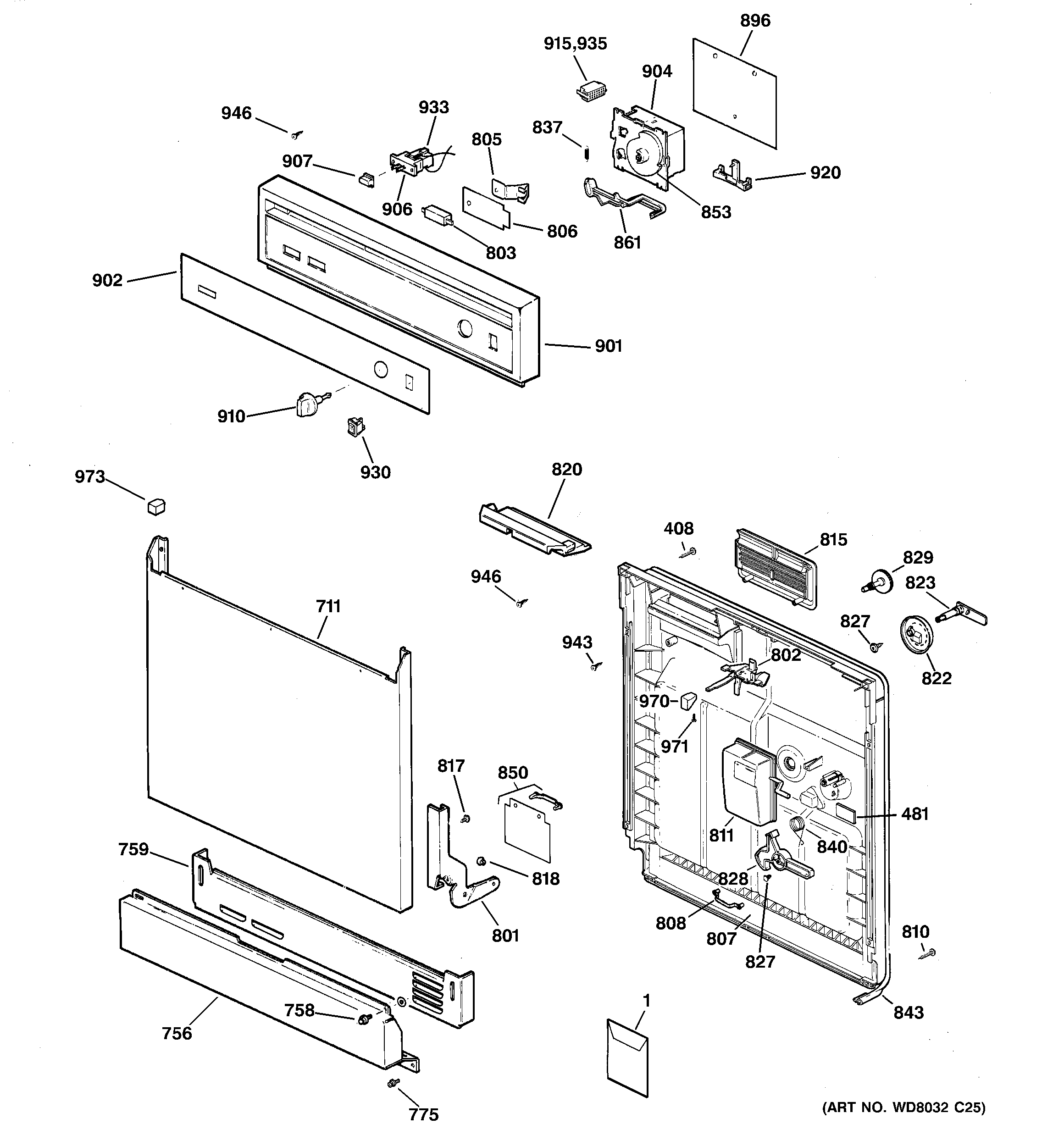 Escutcheon & door assembly