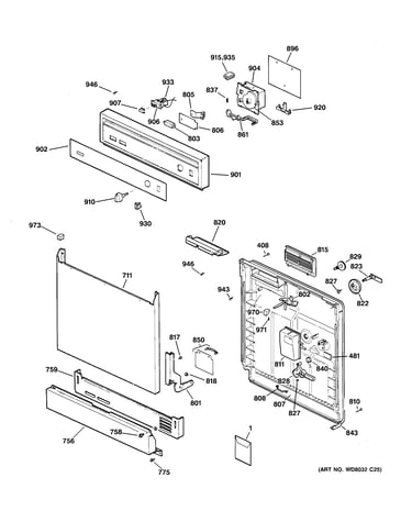 Escutcheon & door assembly