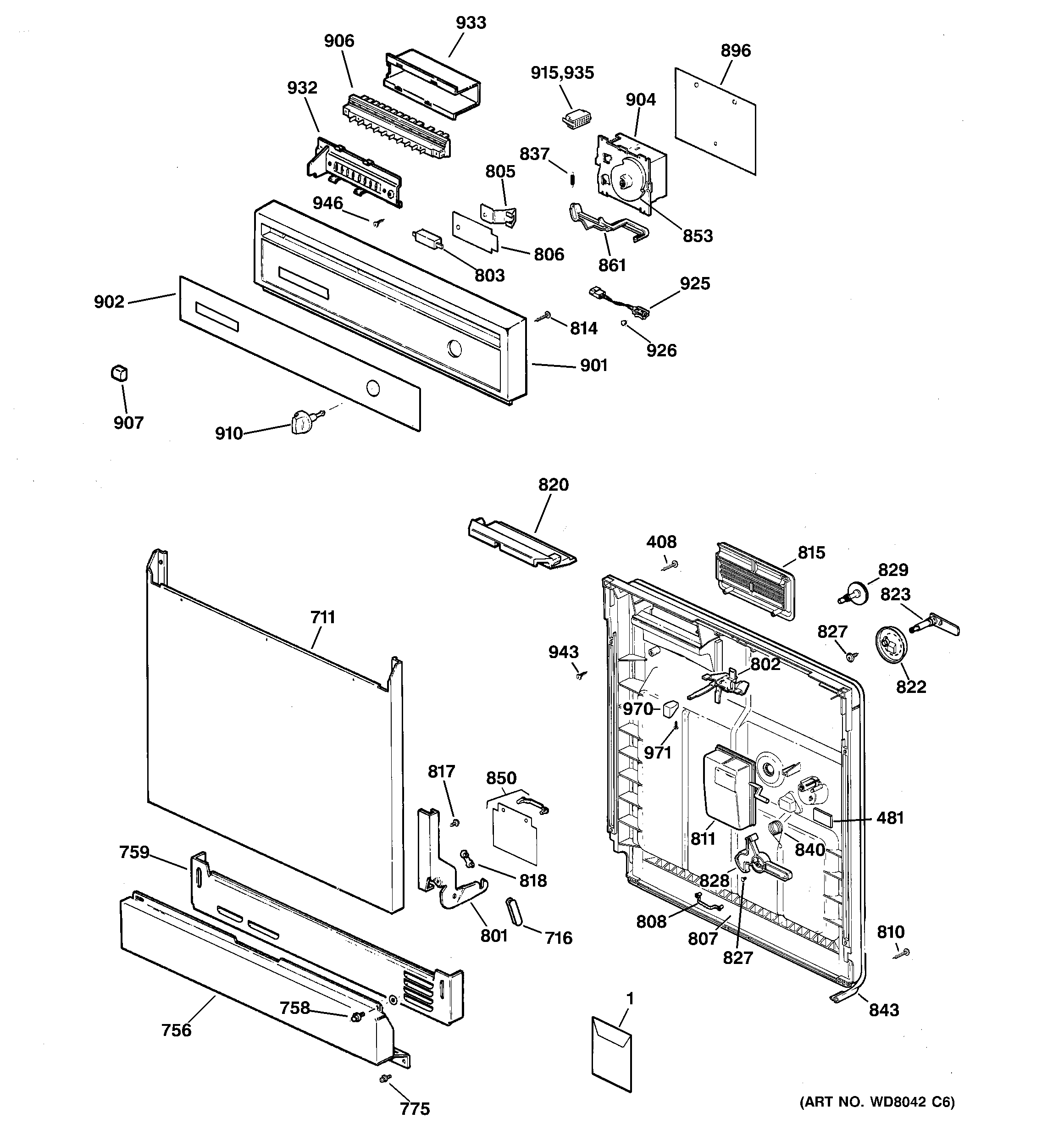Escutcheon & door assembly