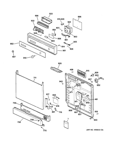 Escutcheon & door assembly