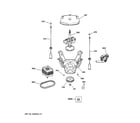 Hotpoint VVSR1030H6WO suspension, pump & drive components diagram