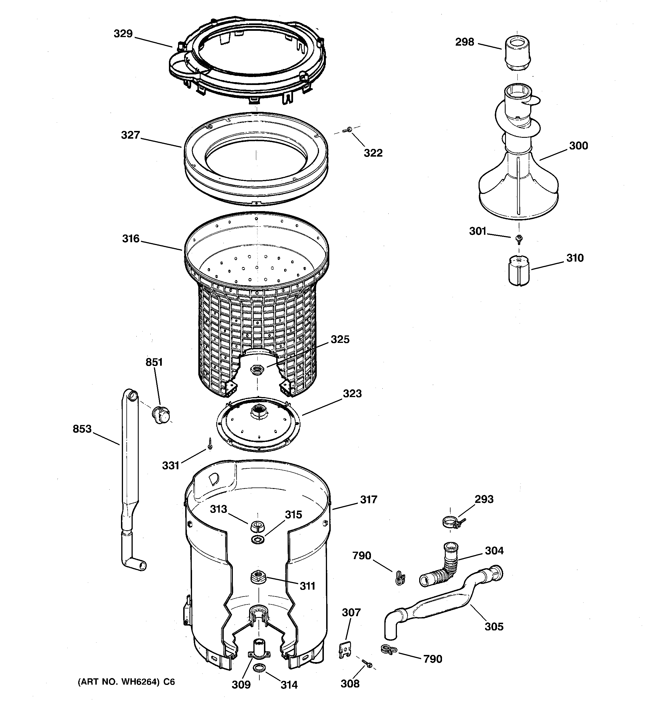 TUB, BASKET & AGITATOR
