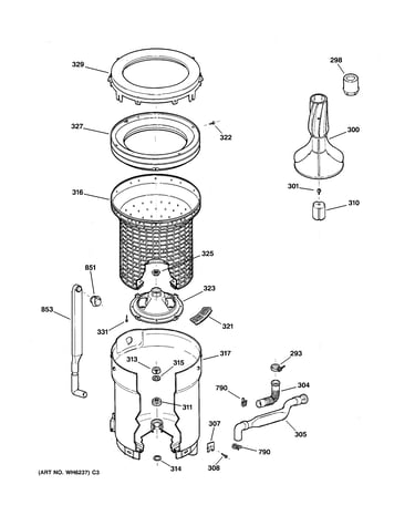Tub, basket & agitator