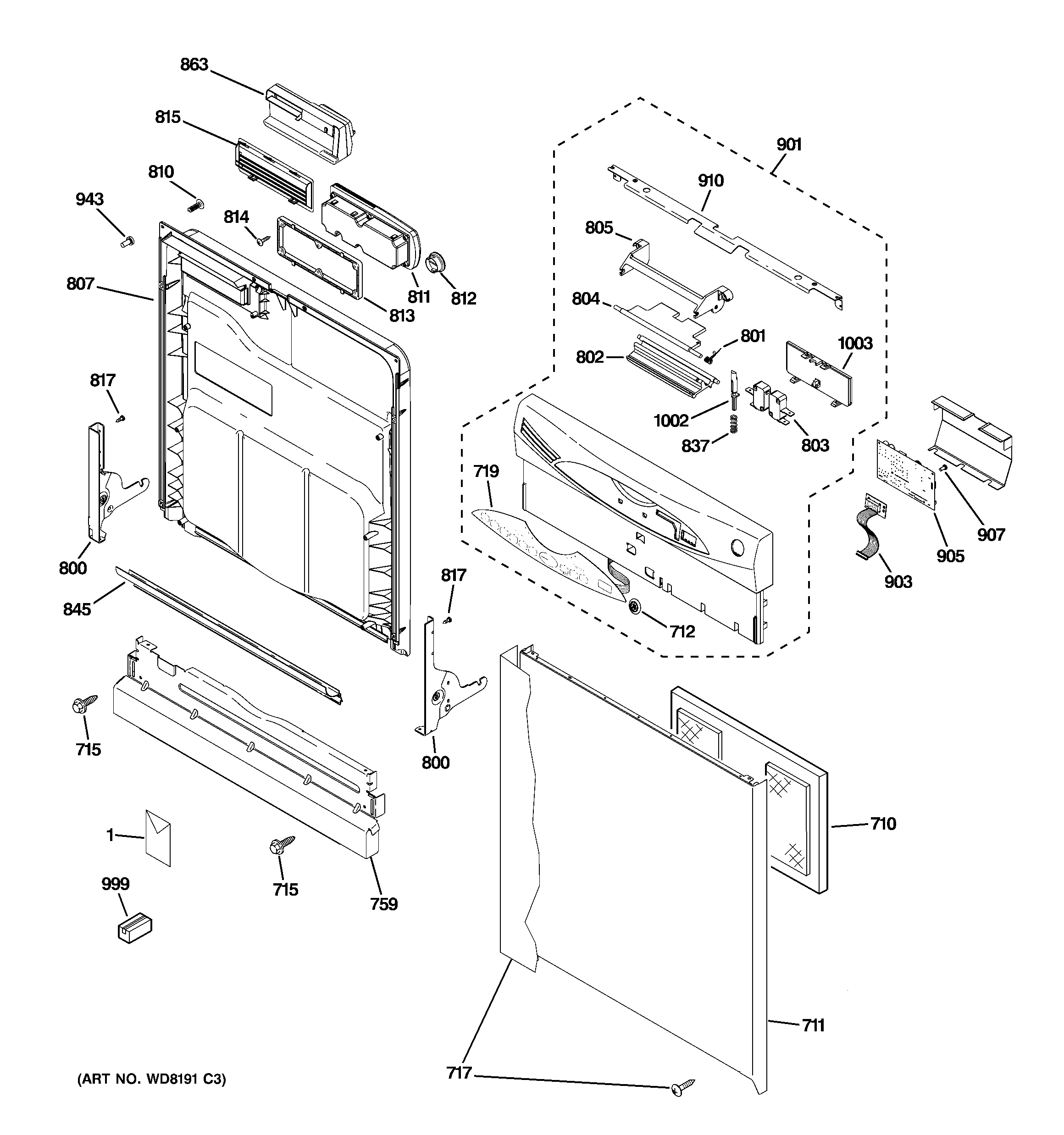 Escutcheon & door assembly