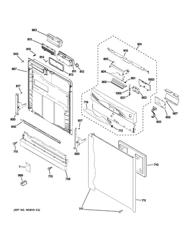 Escutcheon & door assembly