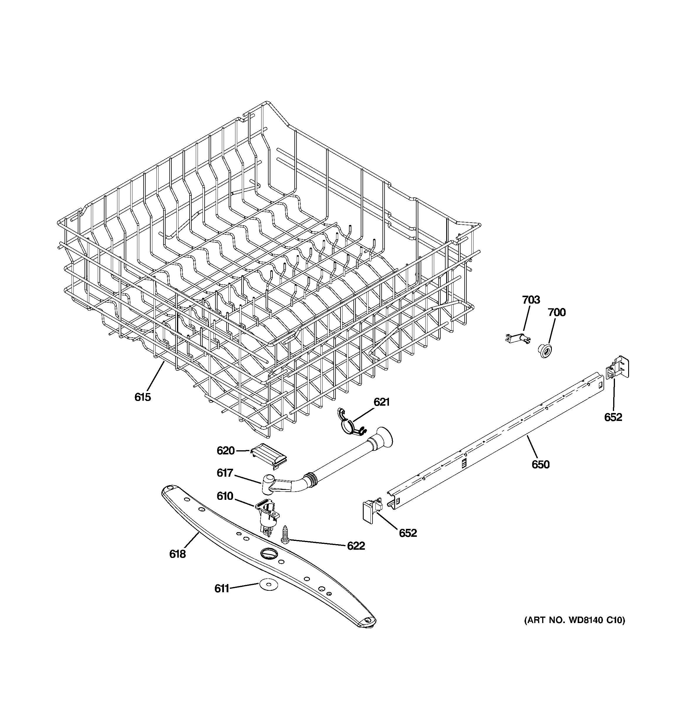 Upper rack assembly