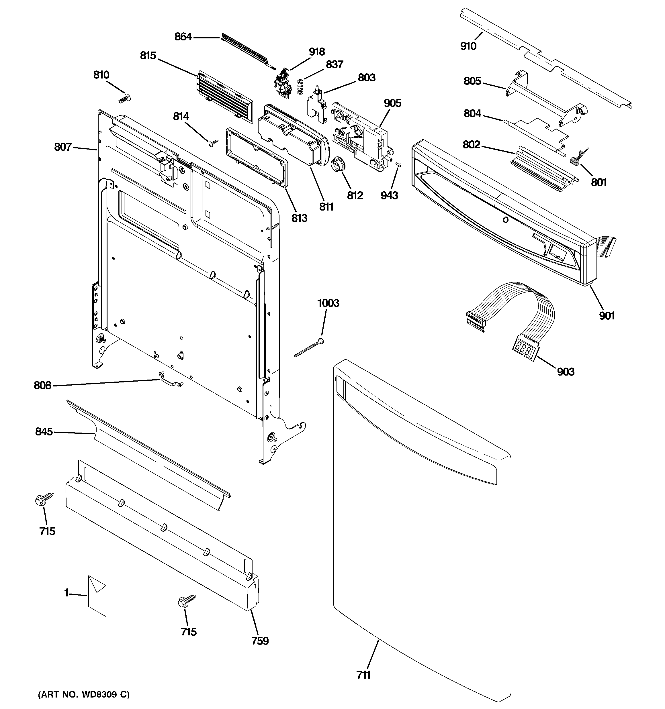 Escutcheon & door assembly
