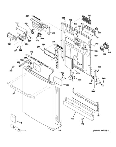 Escutcheon & door assembly