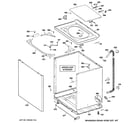 GE WJRE5550K1WW cabinet, cover & front panel diagram