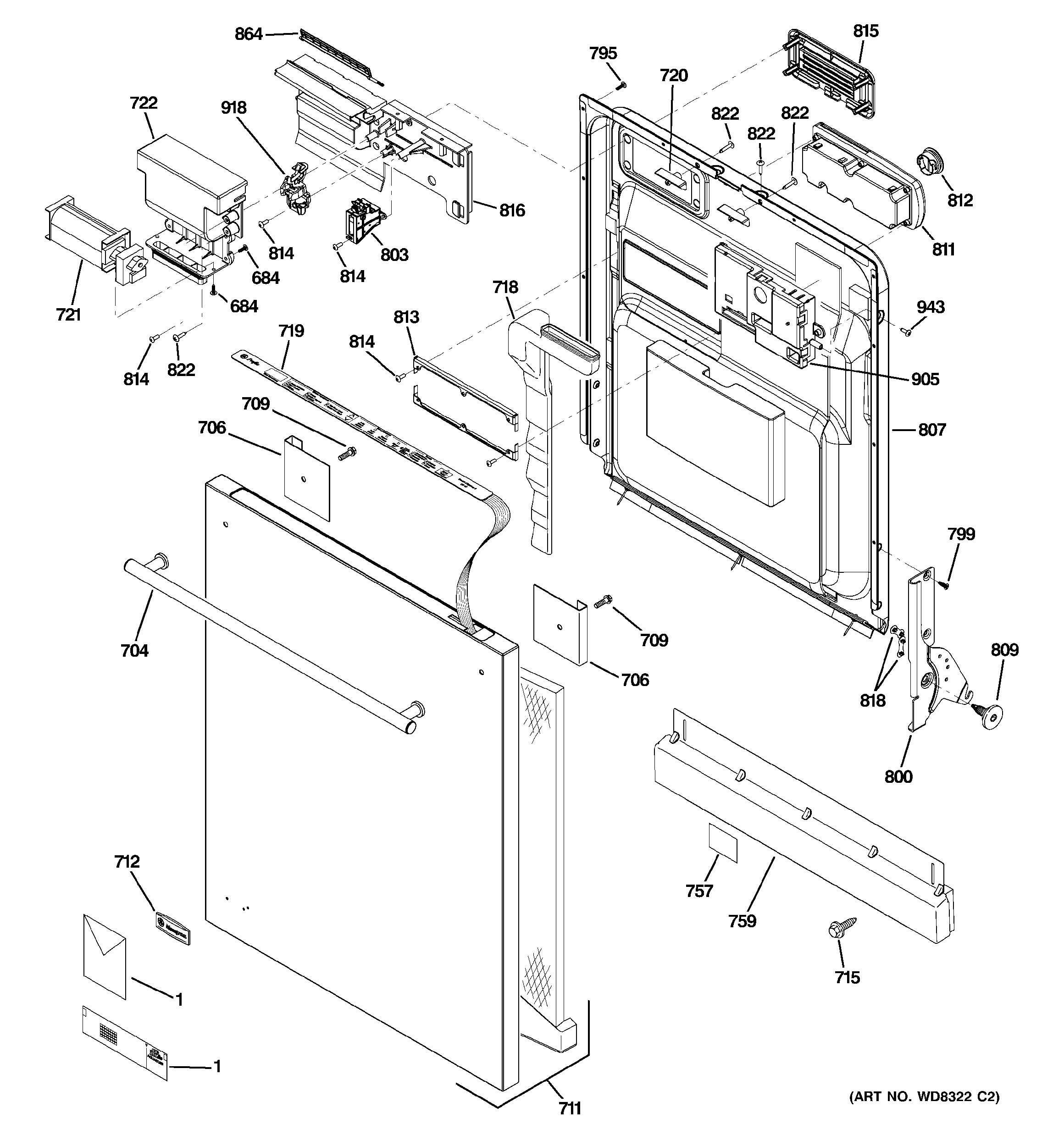 Escutcheon & door assembly