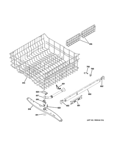 Upper rack assembly