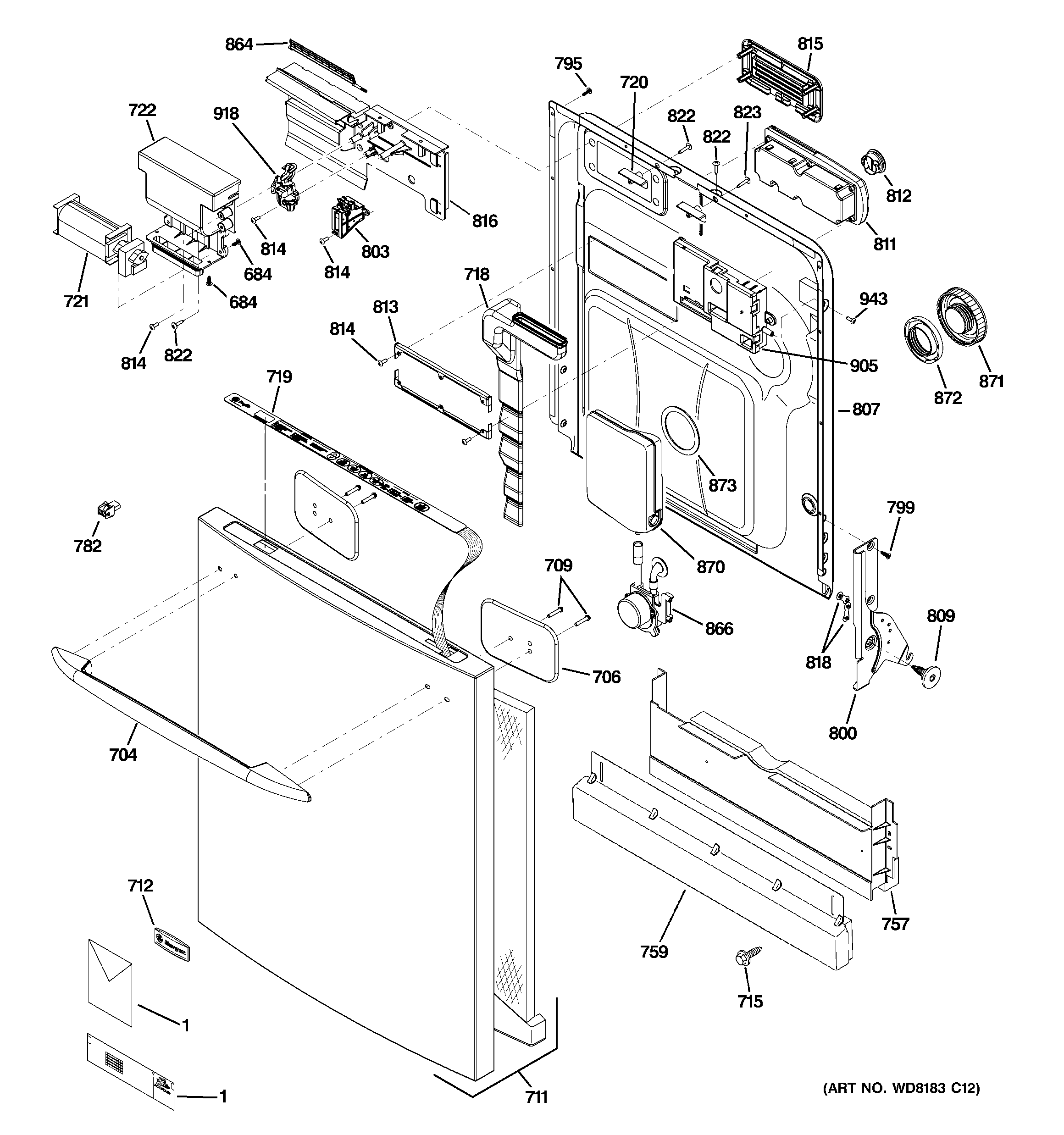 Escutcheon & door assembly