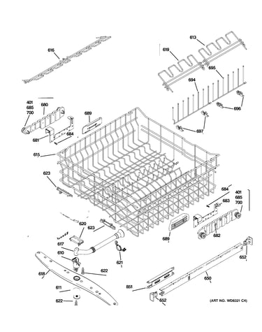 Upper rack assembly