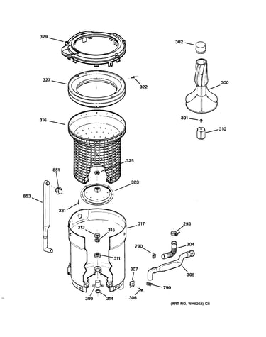 Tub, basket & agitator