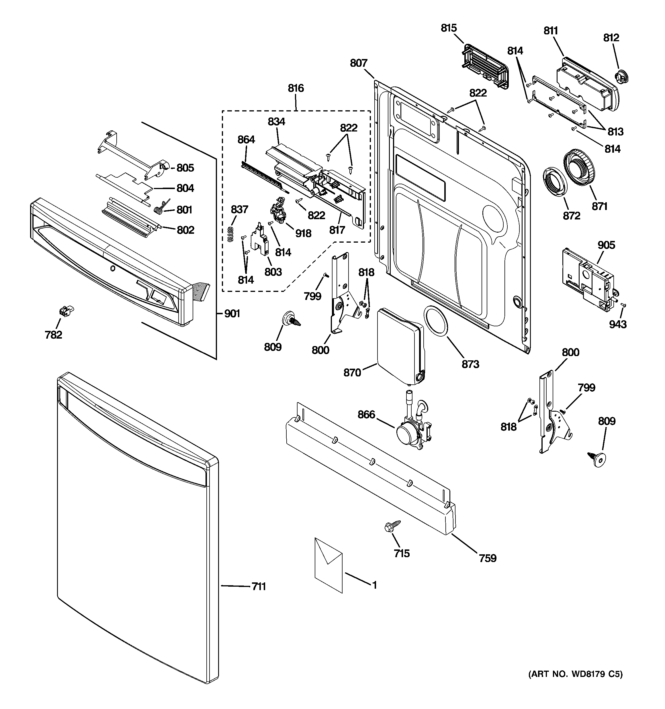 Escutcheon & door assembly