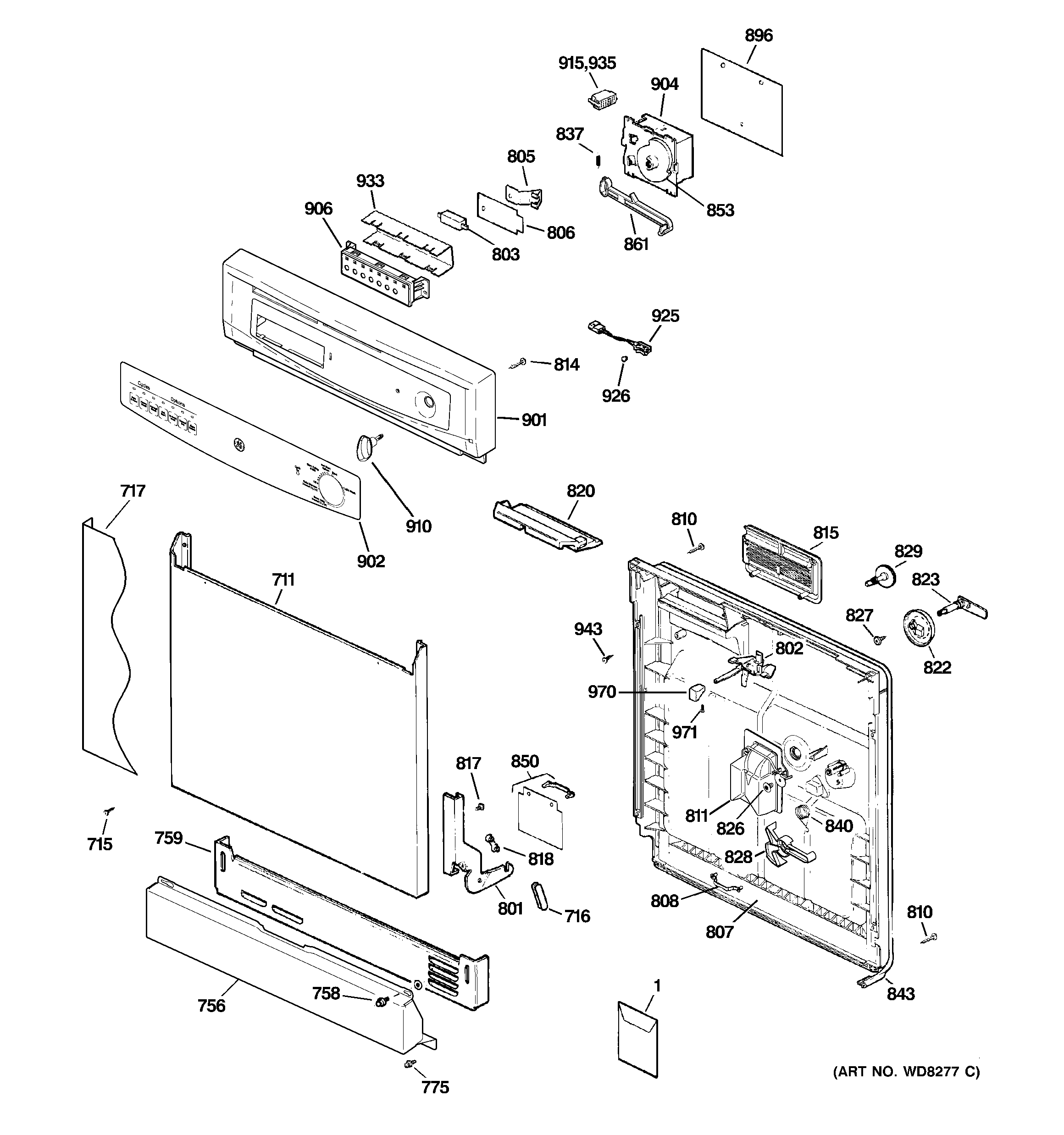 Escutcheon & door assembly