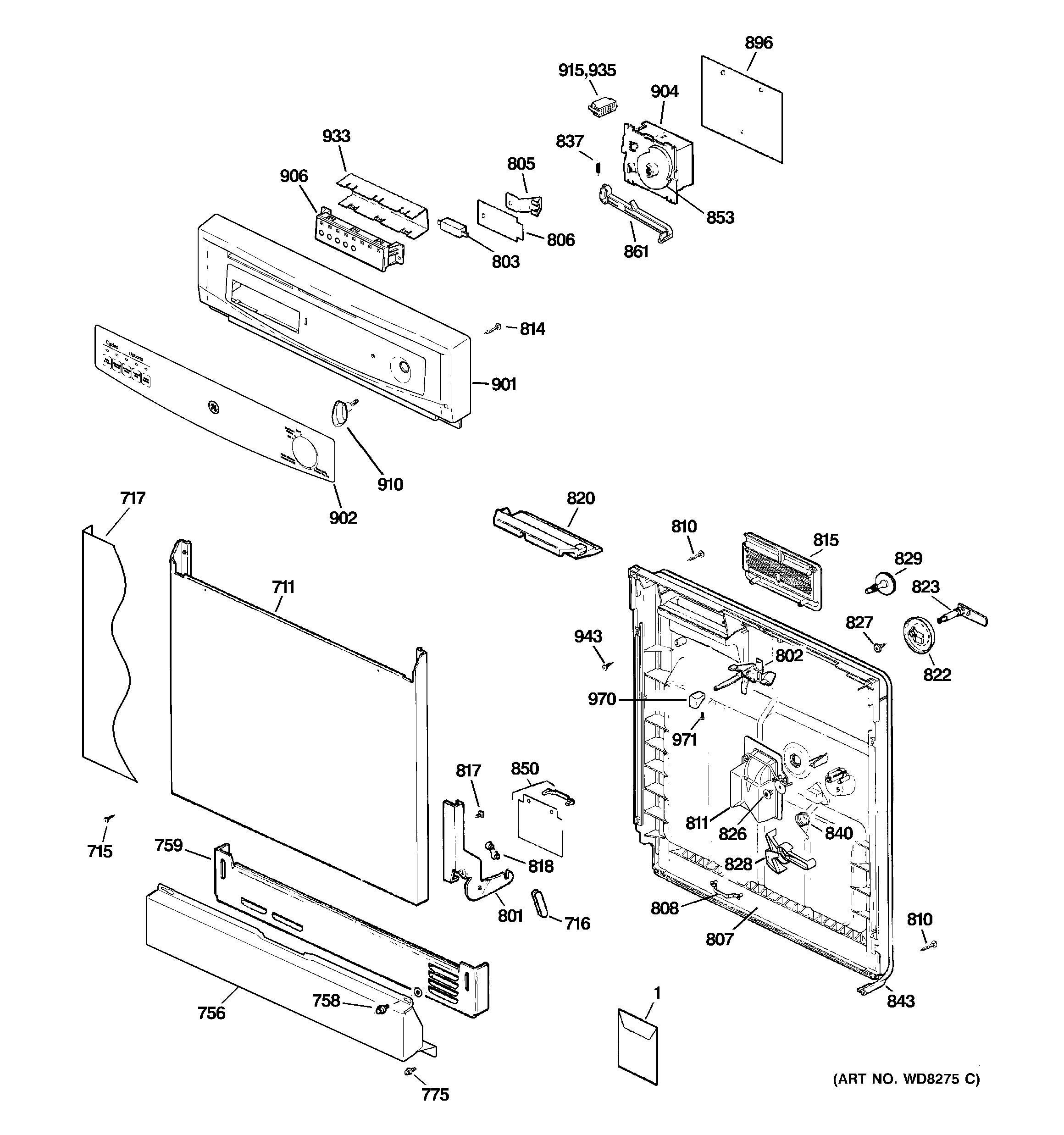 Escutcheon & door assembly