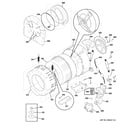 GE WSXH208H0WW tub & motor diagram