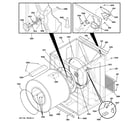 GE DSXH47EG0WW cabinet & drum diagram