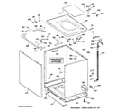 GE WCCD2050J1WC cabinet, cover & front panel diagram