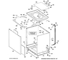 GE WCRE6270K2WW cabinet, cover & front panel diagram