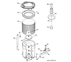 GE WLSR2200J8WW tub, basket & agitator diagram